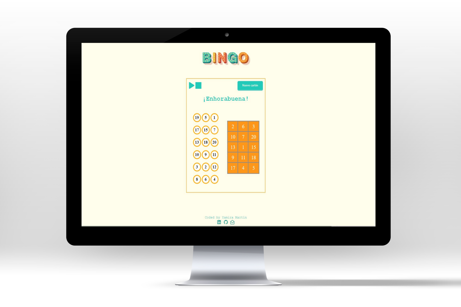 Mockup del proyecto Bingo