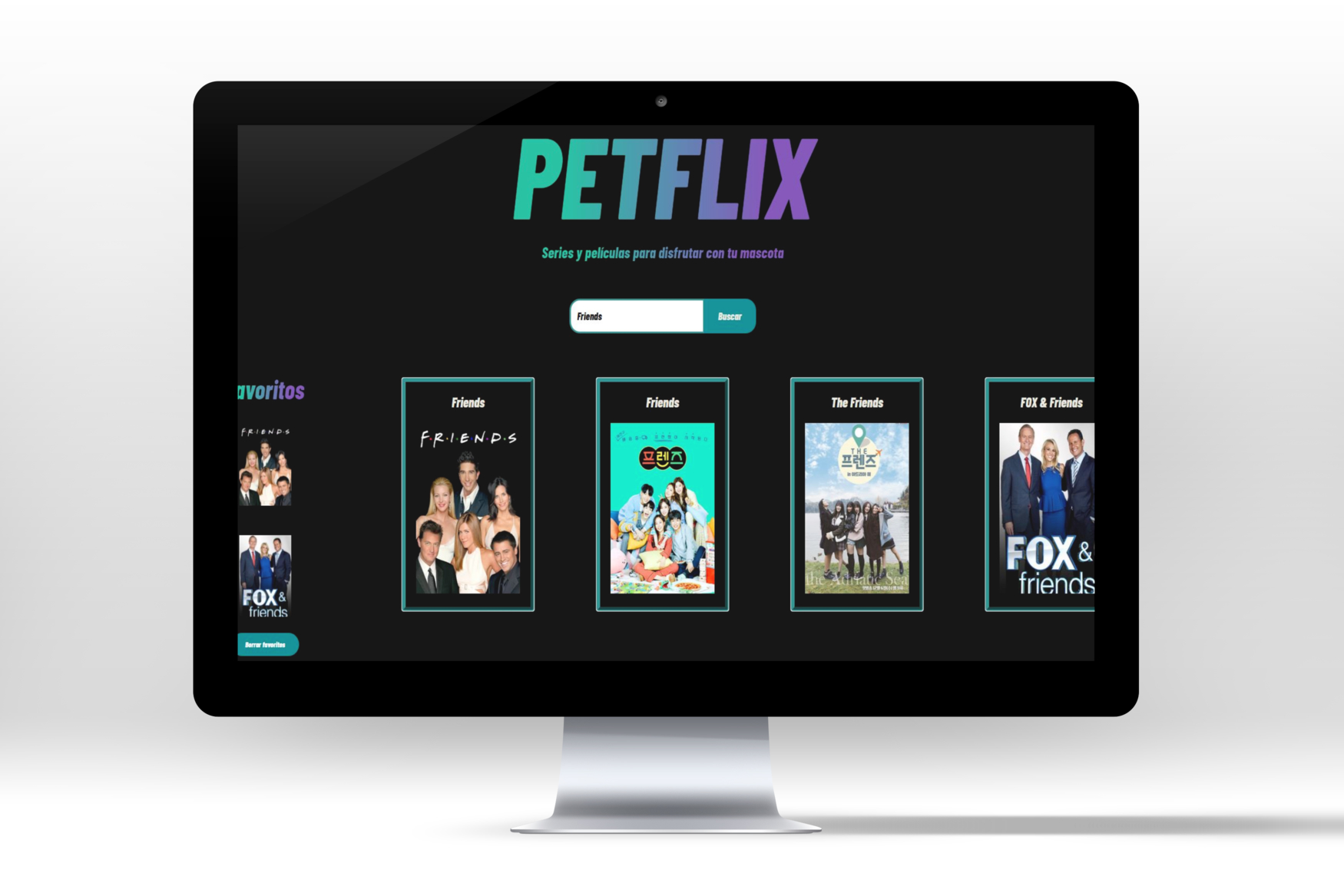 Mockup del proyecto Petflix